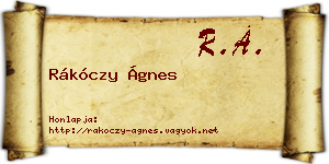 Rákóczy Ágnes névjegykártya