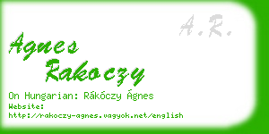agnes rakoczy business card