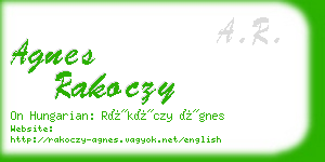 agnes rakoczy business card